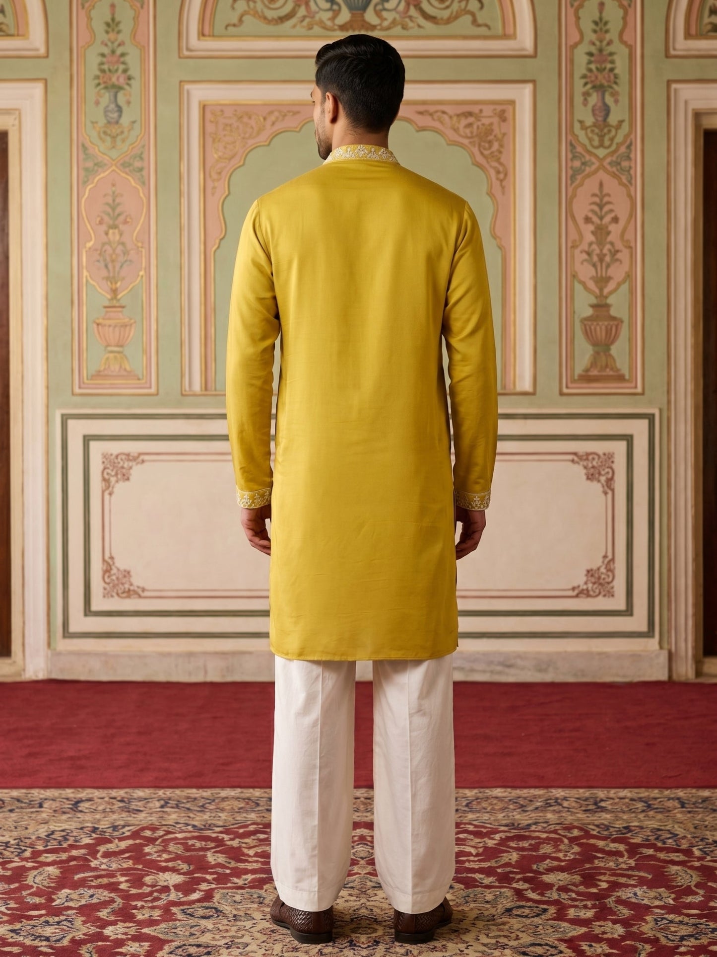 Men's Embroidered Kurta With Pyjama