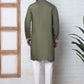 Men's Embroidered Kurta With Pyjama ( JOKP P 5045 P 5045Olive )