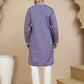 Men's Embroidered Kurta With Pyjama ( JOKP P 5045 Purple )
