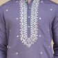 Men's Embroidered Kurta With Pyjama ( JOKP P 5045 Purple )