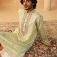 Men's Sequins Embroidered Kurta With Pyjama ( JOKP P 5046Pista )