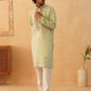 Men's Sequins Embroidered Kurta With Pyjama ( JOKP P 5046Pista )