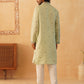 Men's Sequins Embroidered Kurta With Pyjama ( JOKP P 5046Pista )