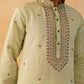 Men's Sequins Embroidered Kurta With Pyjama ( JOKP P 5046Pista )