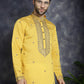 Men's Sequins Embroidered Kurta With Pyjama ( JOKP P 5046Yellow ) [FF] [F-7-9]