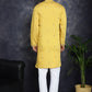 Men's Sequins Embroidered Kurta With Pyjama ( JOKP P 5046Yellow ) [FF] [F-7-9]