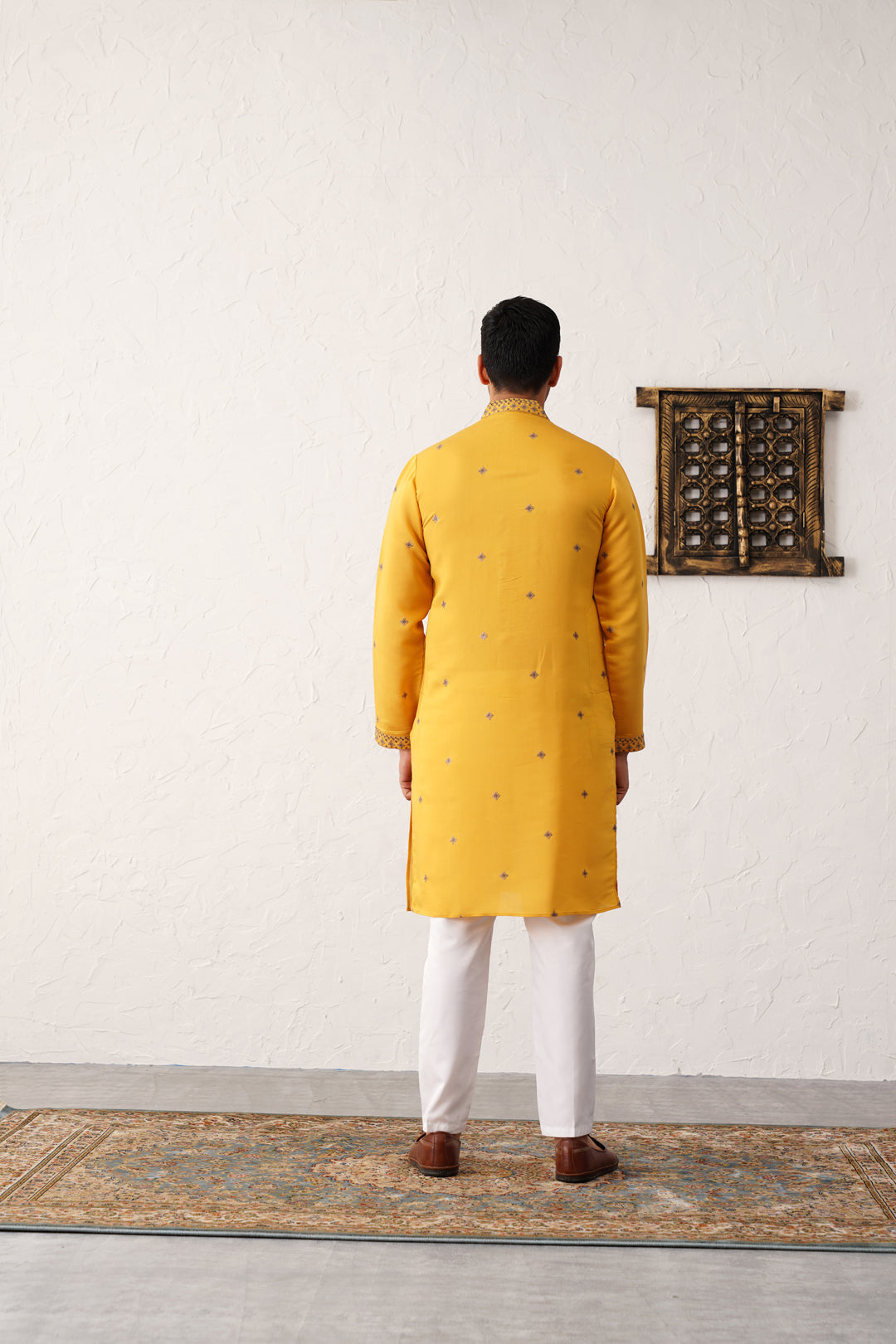 Men's Sequins Embroidered Kurta With Pyjama [FF] [F-7-9]