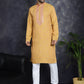 Men's Sequins Embroidered Kurta With Pyjama ( JOKP P 5047Orange )