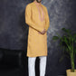 Men's Sequins Embroidered Kurta With Pyjama ( JOKP P 5047Orange )