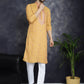 Men's Sequins Embroidered Kurta With Pyjama ( JOKP P 5047Orange )