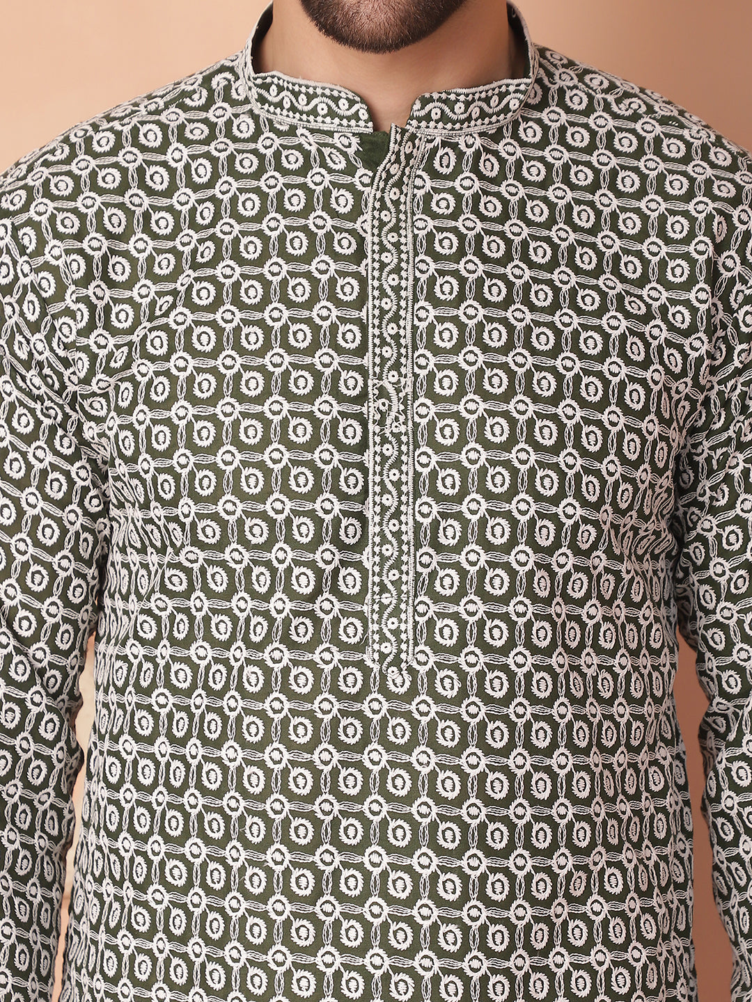 Chikankari Pure Cotton Kurta with Pyjama