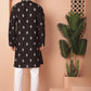 Men's Black Chikankari Embroidered Kurta With Pyjama