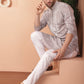 Men's Grey Chikankari Embroidered Kurta With Pyjama