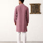 Men's Magenta Embroidered and Sequence Kurta with Pyjama
