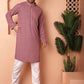 Men's Magenta Embroidered and Sequence Kurta with Pyjama