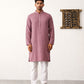 Men's Magenta Embroidered and Sequence Kurta with Pyjama