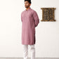 Men's Magenta Embroidered and Sequence Kurta with Pyjama