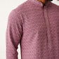 Men's Magenta Embroidered and Sequence Kurta with Pyjama