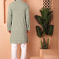 Men's Green Embroidered and Sequence Kurta with Pyjama