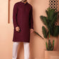 Men's Purple Embroidered and Sequence Kurta with Pyjama