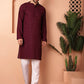 Men's Purple Embroidered and Sequence Kurta with Pyjama