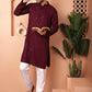Men's Purple Embroidered and Sequence Kurta with Pyjama