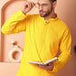 Men's Yellow Embroidered and Sequence Kurta with Pyjama [FF] [P-18-19 & P-14]