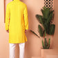 Men's Yellow Embroidered and Sequence Kurta with Pyjama [FF] [P-18-19 & P-14]
