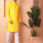 Men's Yellow Embroidered and Sequence Kurta with Pyjama [FF] [P-18-19 & P-14]