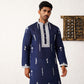Men's Collar Chikankari Embroidered Kurta With Pyjama