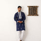 Men's Collar Chikankari Embroidered Kurta With Pyjama