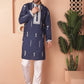 Men's Collar Chikankari Embroidered Kurta With Pyjama