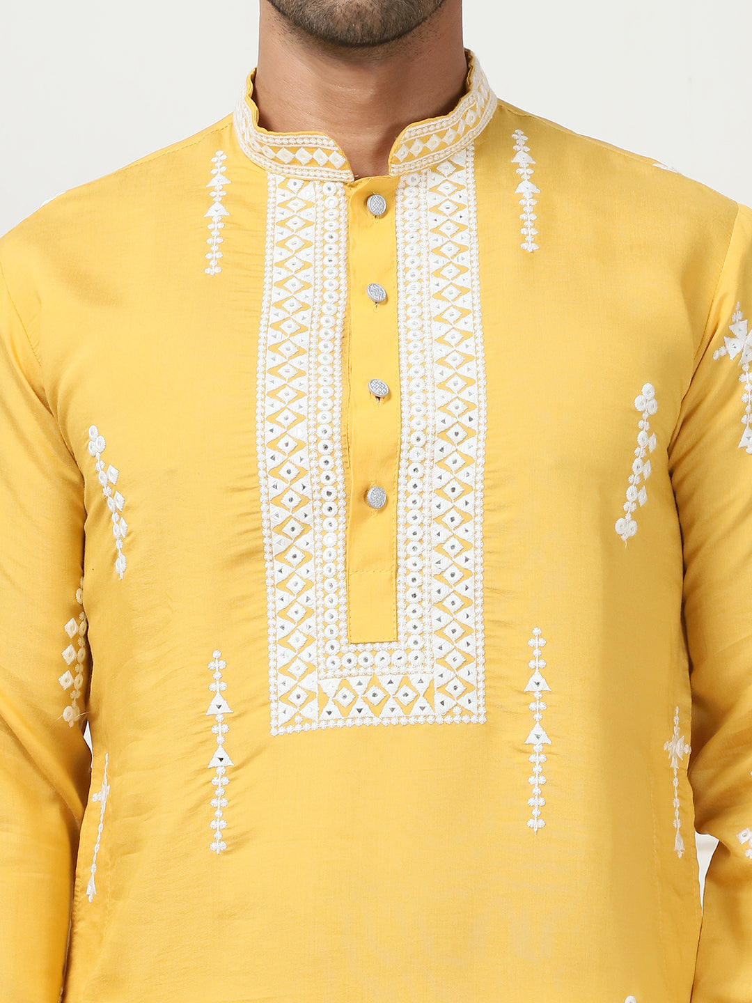 Collar Chikankari Embroidered Kurta With Pyjama [FF] [J-2-3]