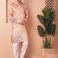 Men's Peach Tei-Dye Printed Kurta Pyjama Set