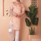 Men's Peach Tei-Dye Printed Kurta Pyjama Set
