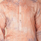 Men's Peach Tei-Dye Printed Kurta Pyjama Set