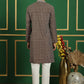 Men's Geometric Printed Kurta with Pyjama ( JOKP P 5060 Brown )