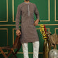 Men's Geometric Printed Kurta with Pyjama ( JOKP P 5060 Brown )