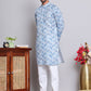 Men's Printed and Embroidered Kurta Pyjama Set ( NJOKP P 5065Grey )