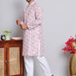 Men's Printed and Embroidered Kurta Pyjama Set ( NJOKP P 5065Purple )