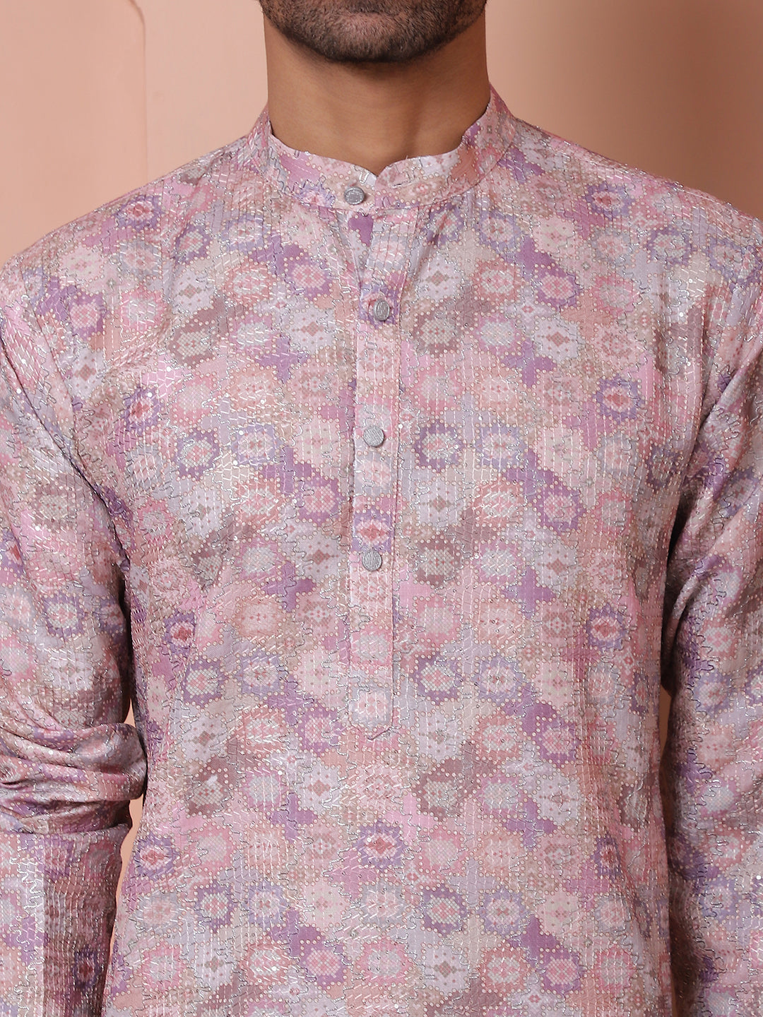 Men's Printed and Embroidered Kurta Pyjama Set