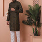 Men Printed Cotton Kurta Pyjama Set