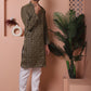 Men Black Silk Blend Straight Kurta Pyjama Set