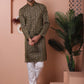 Men Black Silk Blend Straight Kurta Pyjama Set