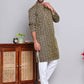 Men Black Silk Blend Straight Kurta Pyjama Set ( JOKP 5071Black )