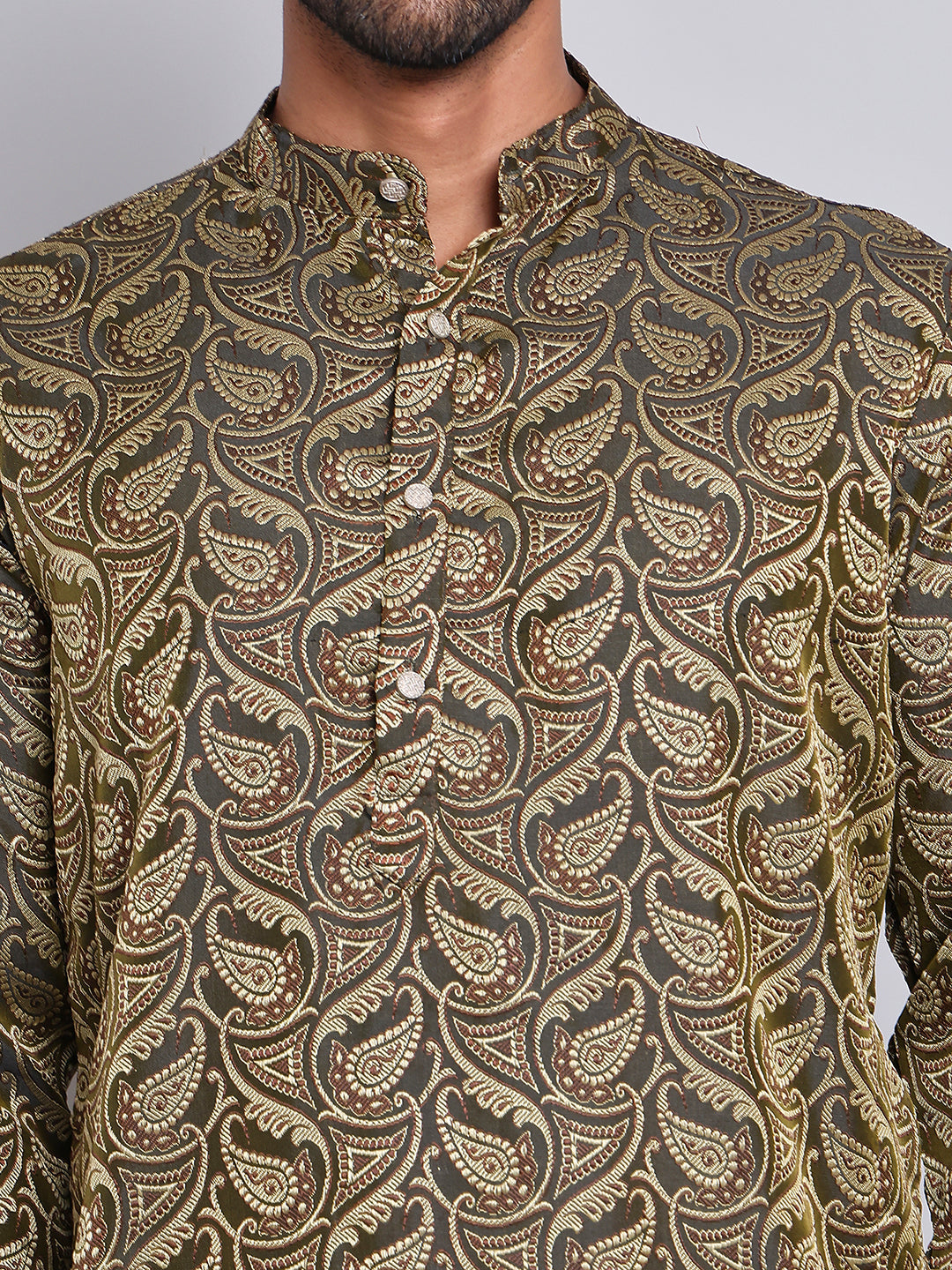 Men Black Silk Blend Straight Kurta Pyjama Set ( JOKP 5071Black )