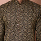 Men Black Silk Blend Straight Kurta Pyjama Set