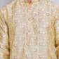 Men Golden Silk Blend Straight Kurta Pyjama Set ( JOKP 5071Golden )