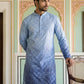 Blue Ombre Printed Kurta Pyjama Set For Men ( JOKP P 5074Blue )
