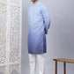 Men's Blue Ombre Printed Kurta Pyjama Set